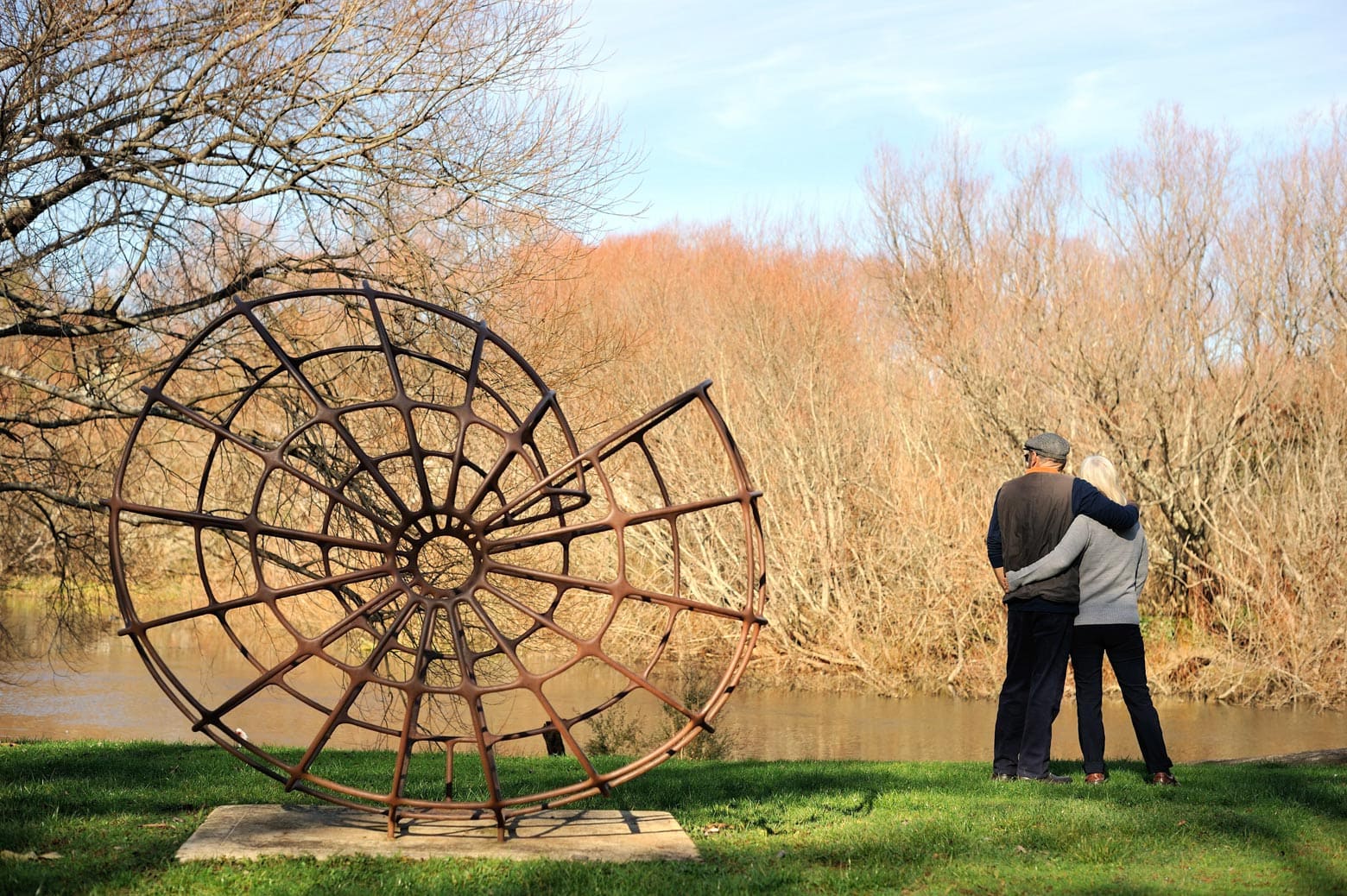 See the Artwork Next to the Meander River on your Lap of Tasmania road trip