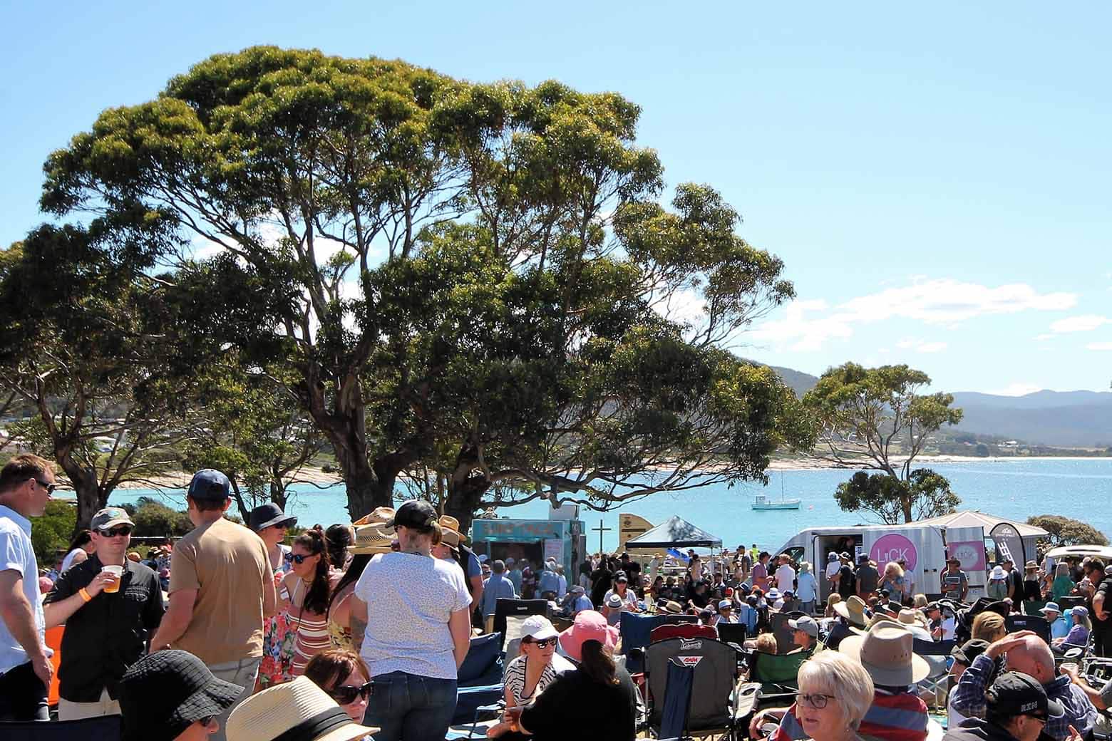 Experience the Bicheno Food and Wine Festival on the East Coast of Tasmania on your Lap of Tasmania road trip.