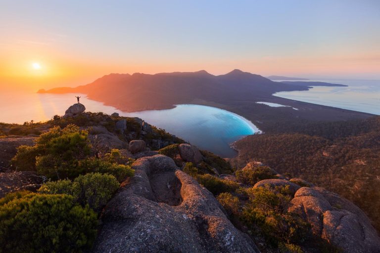 Sunrise at Wineglass Bay - Tasmania Road Trip